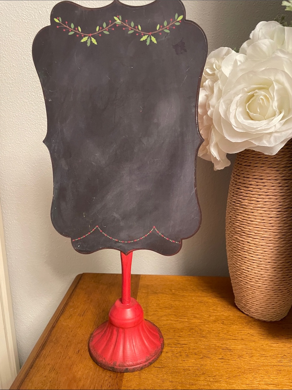 Pier 1 Tabletop Metal Memo Message or Chalk Board for Christmas Decor Sign